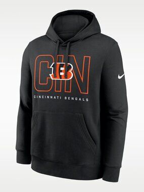 Nike Mens Cincinnati Bengals Busted Play Club Fleece Hoodie Sweatshirt Small NEW